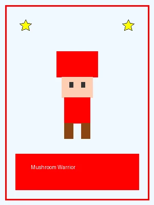 蘑菇勇士像素角色图，具备二段跳能力，挑战 麻将胡了